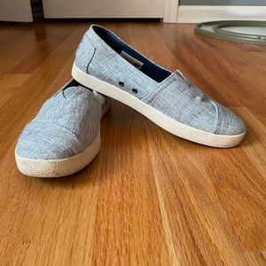 TOMS light blue shoes